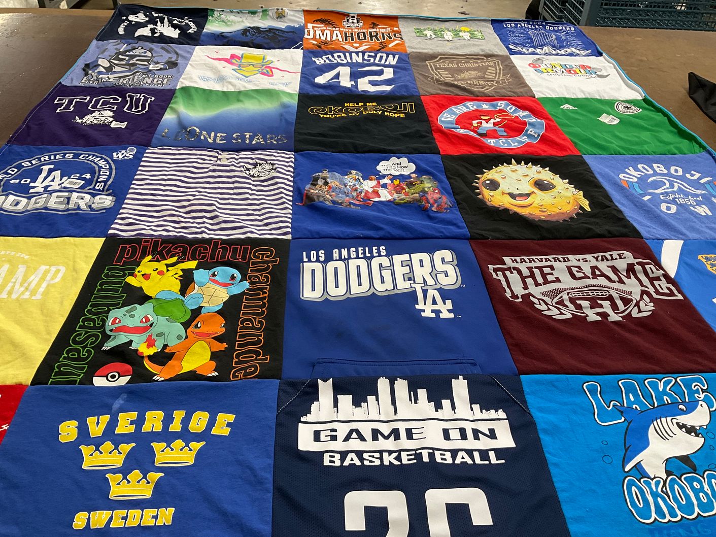 T-shirt quilt featuring los angeles dodgers by Kendra from TX