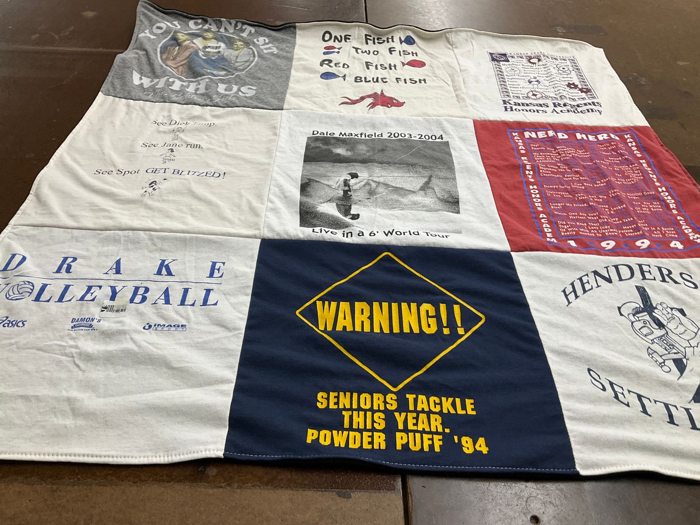 T-shirt quilt from drake university by Hannah from KS