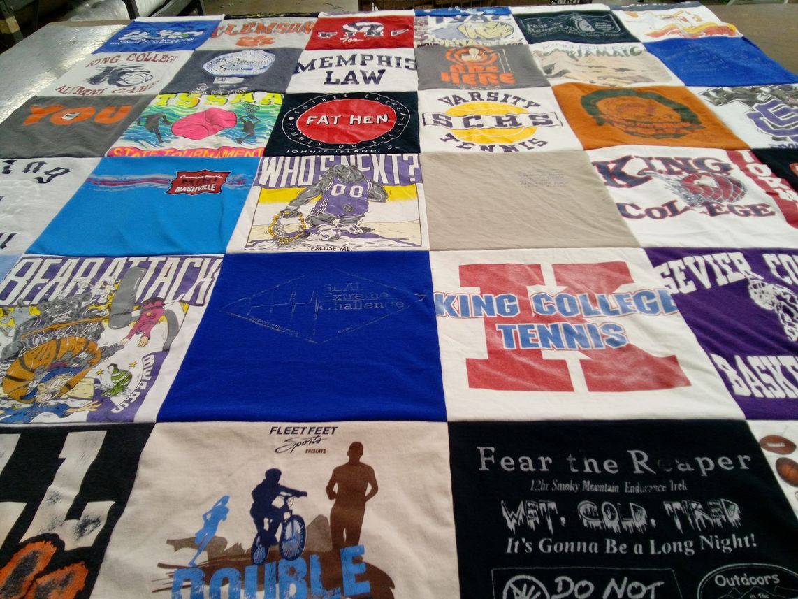 T-shirt quilt featuring king college tennis by Joi from TN