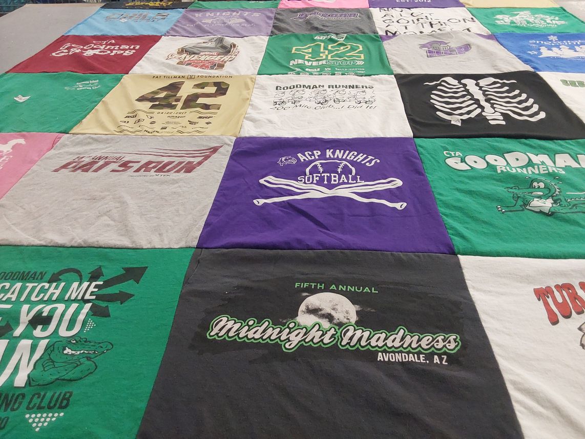 T-shirt quilt from acp knights high school by Mindy from AZ