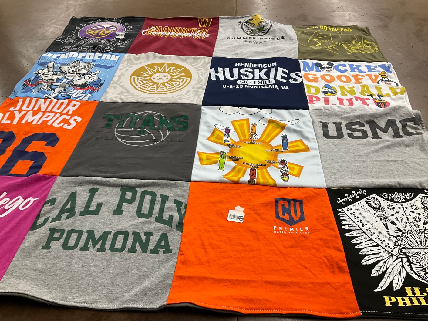 T-shirt quilt featuring henderson huskies, titans volleyball by Malsun from CA