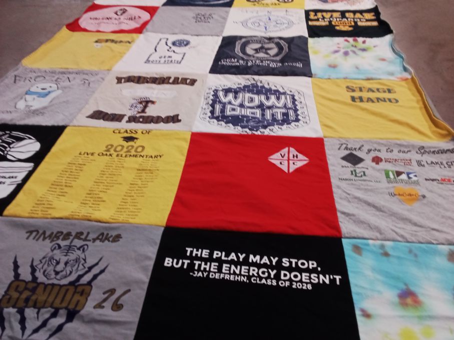 T-shirt quilt from live oak elementary, timberlake high school by MELISSA from ID