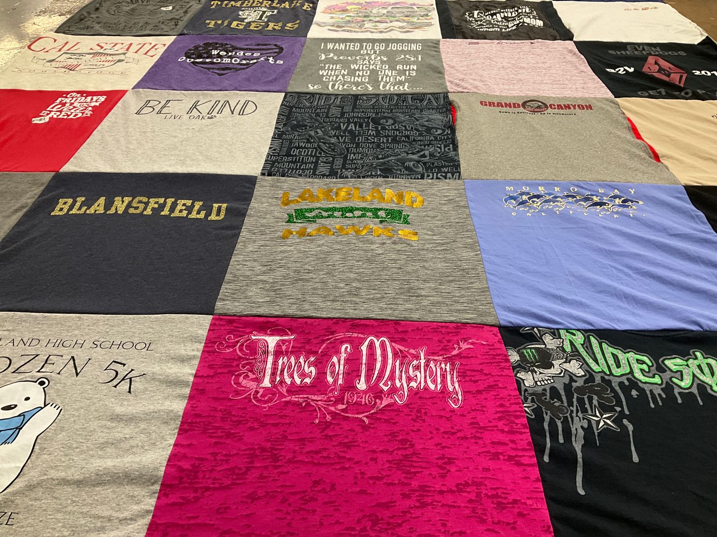T-shirt quilt from blansfield high school, lake land college by MELISSA from ID