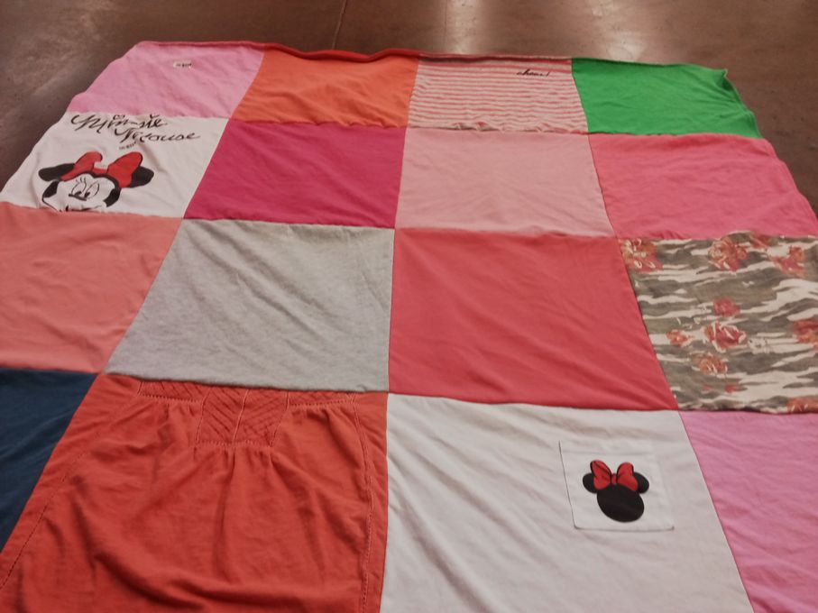 T-shirt quilt with disney, cartoons themes by Diana from VA