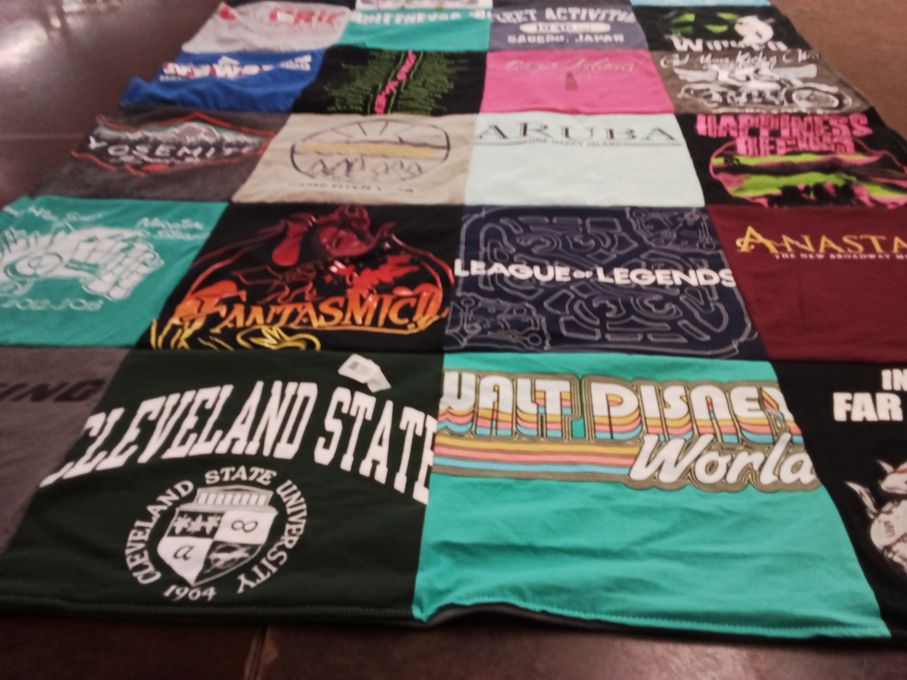 T-shirt quilt from cleveland state university by Jeannette from OH