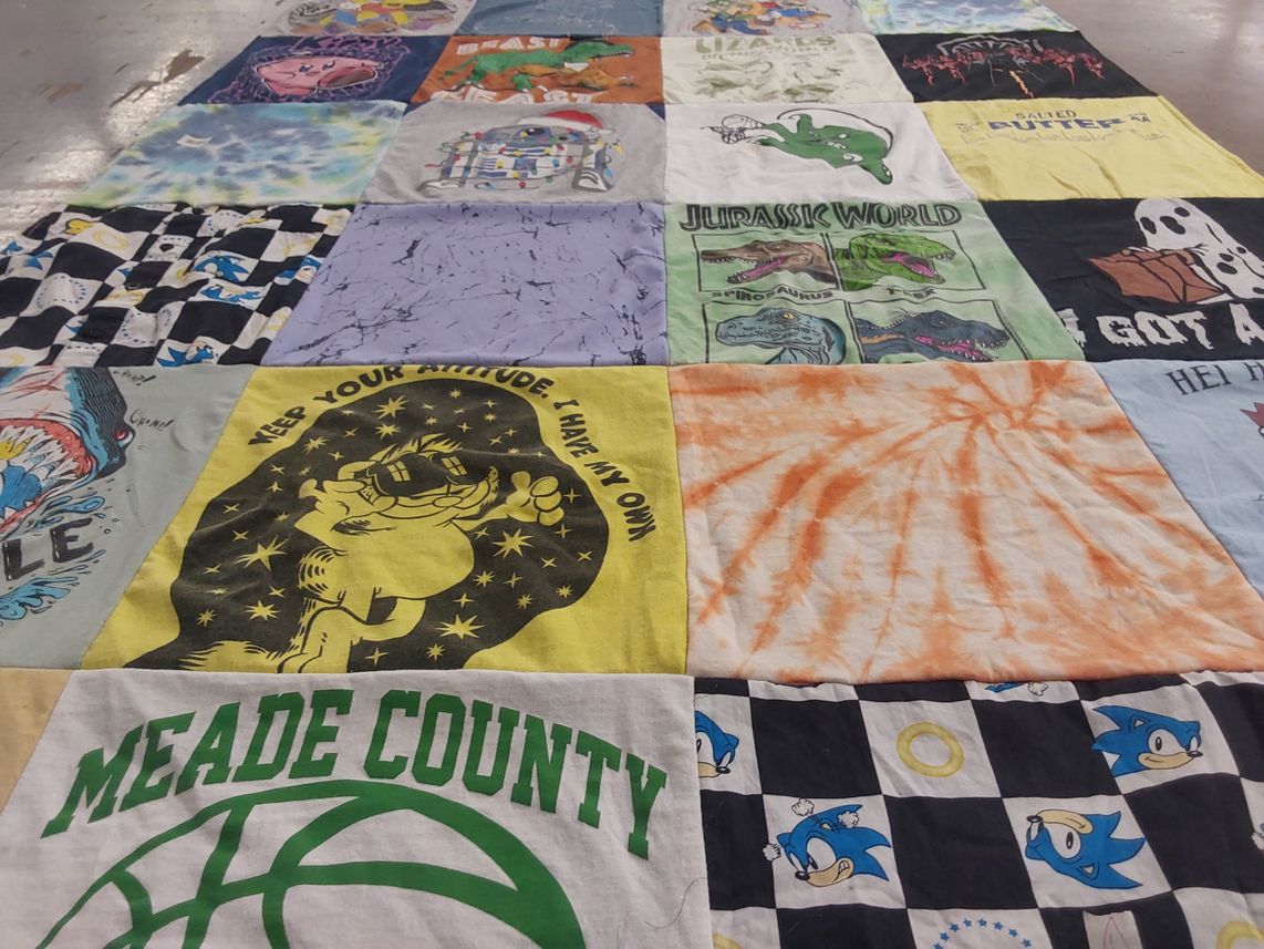 T-shirt quilt from meade county high school by Ashley from KY