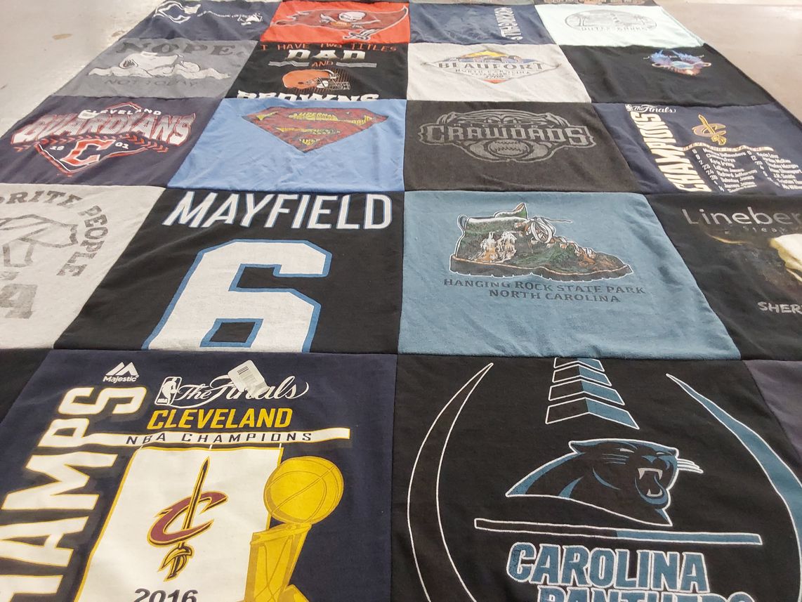 T-shirt quilt featuring carolina panthers by Jeanne from NC