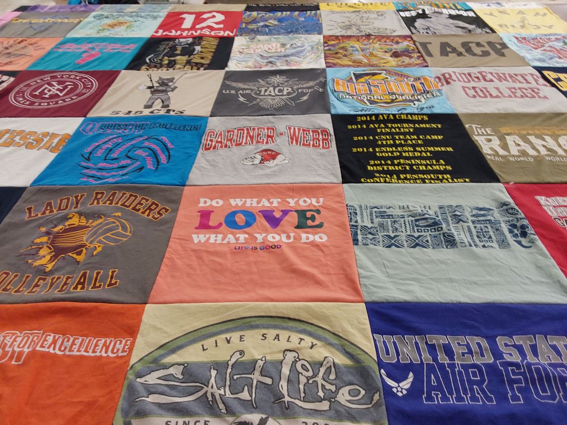 T-shirt quilt featuring lady raiders volleyball by Lisa from VA
