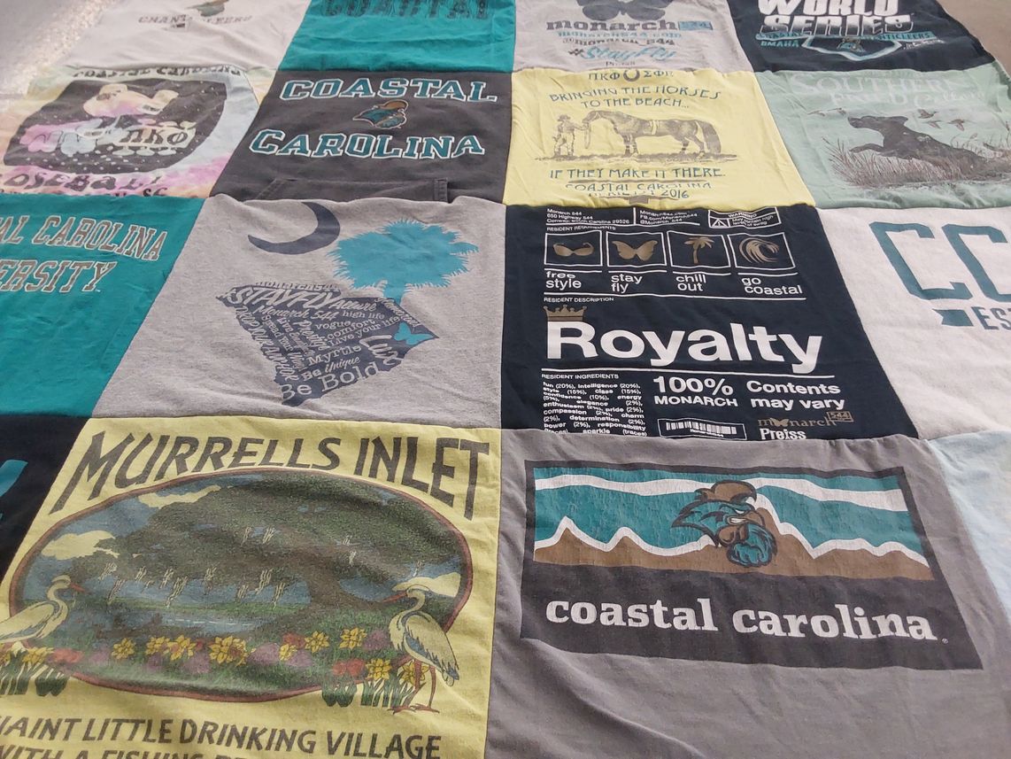 T-shirt quilt from coastal carolina university by Amanda from PA