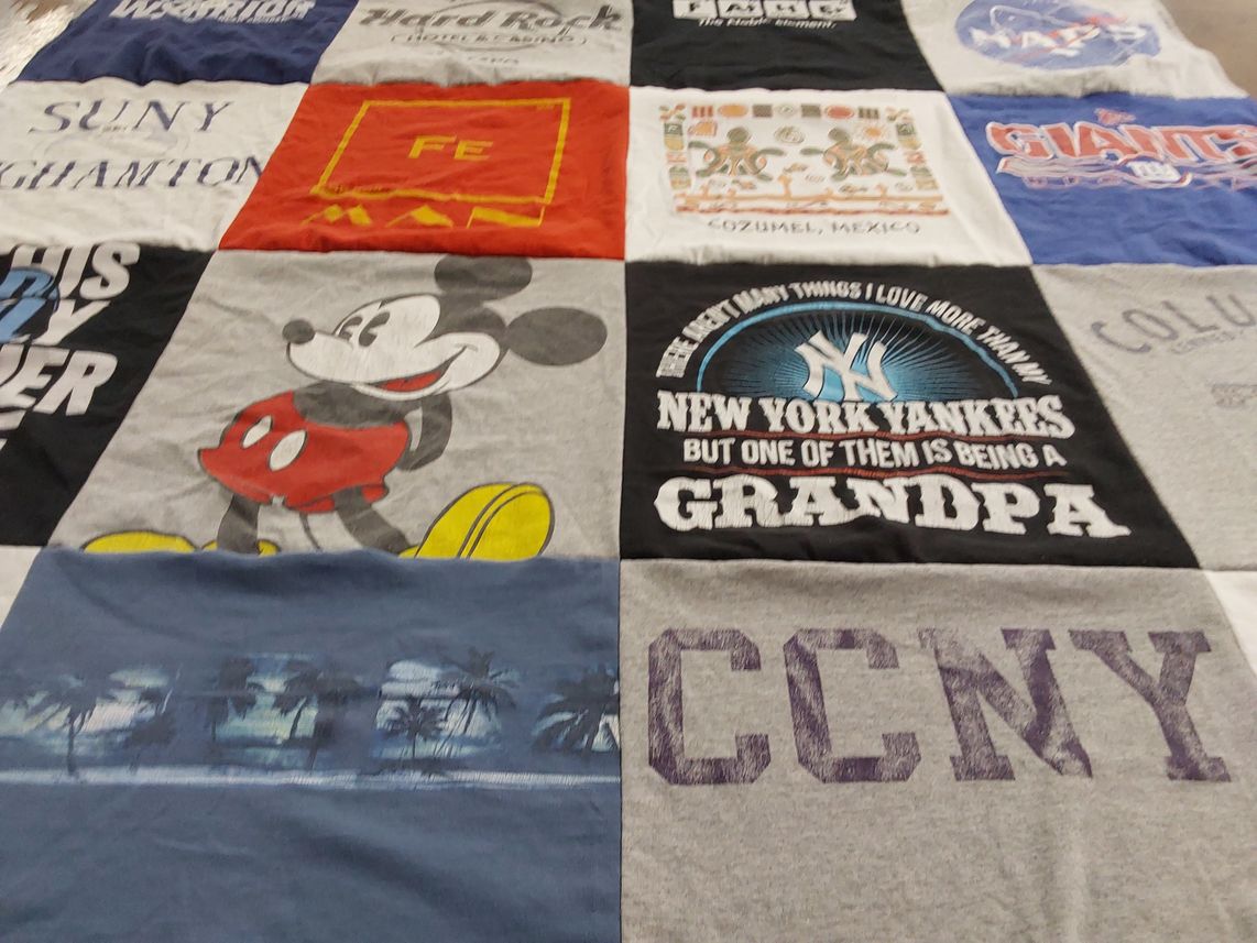 T-shirt quilt featuring new york yankees, new york giants by Lynda from OH