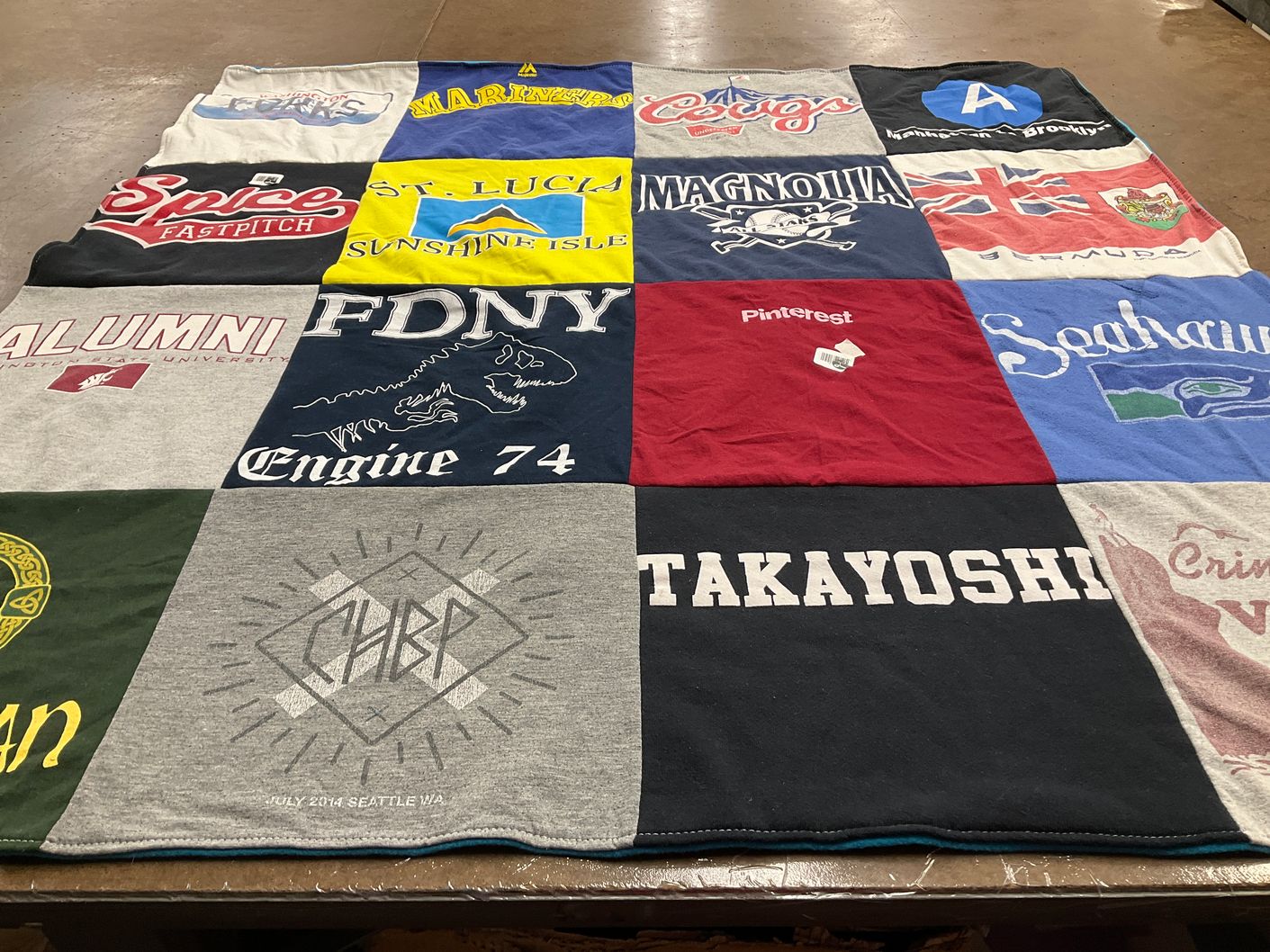 T-shirt quilt featuring seattle seahawks by Amy from NY