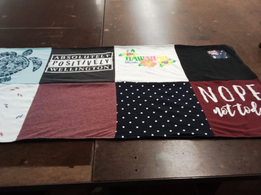 T-shirt quilt with travel, culture themes by LISA from WA