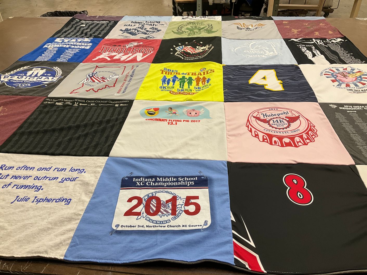 T-shirt quilt from indiana middle school by Jessica from IN