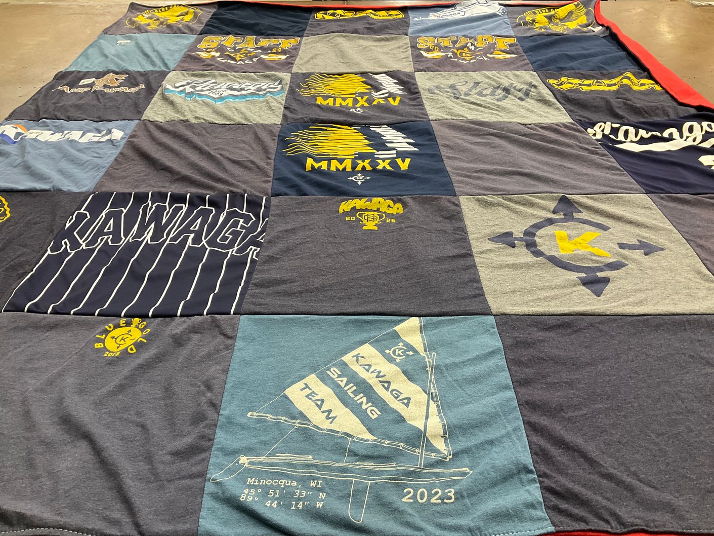 T-shirt quilt with sailing, boating themes by Genna from IL