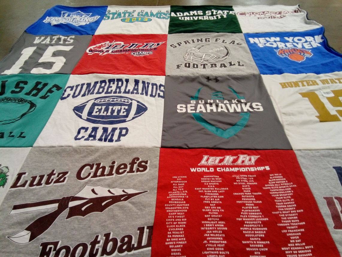 T-shirt quilt featuring lutz chiefs football by Wendy from FL