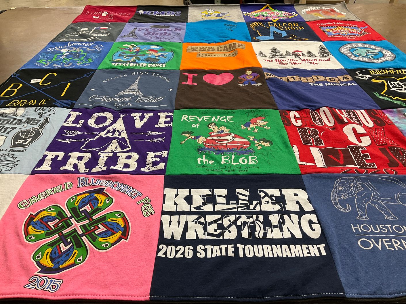 T-shirt quilt from keller high school by Jamie from TX