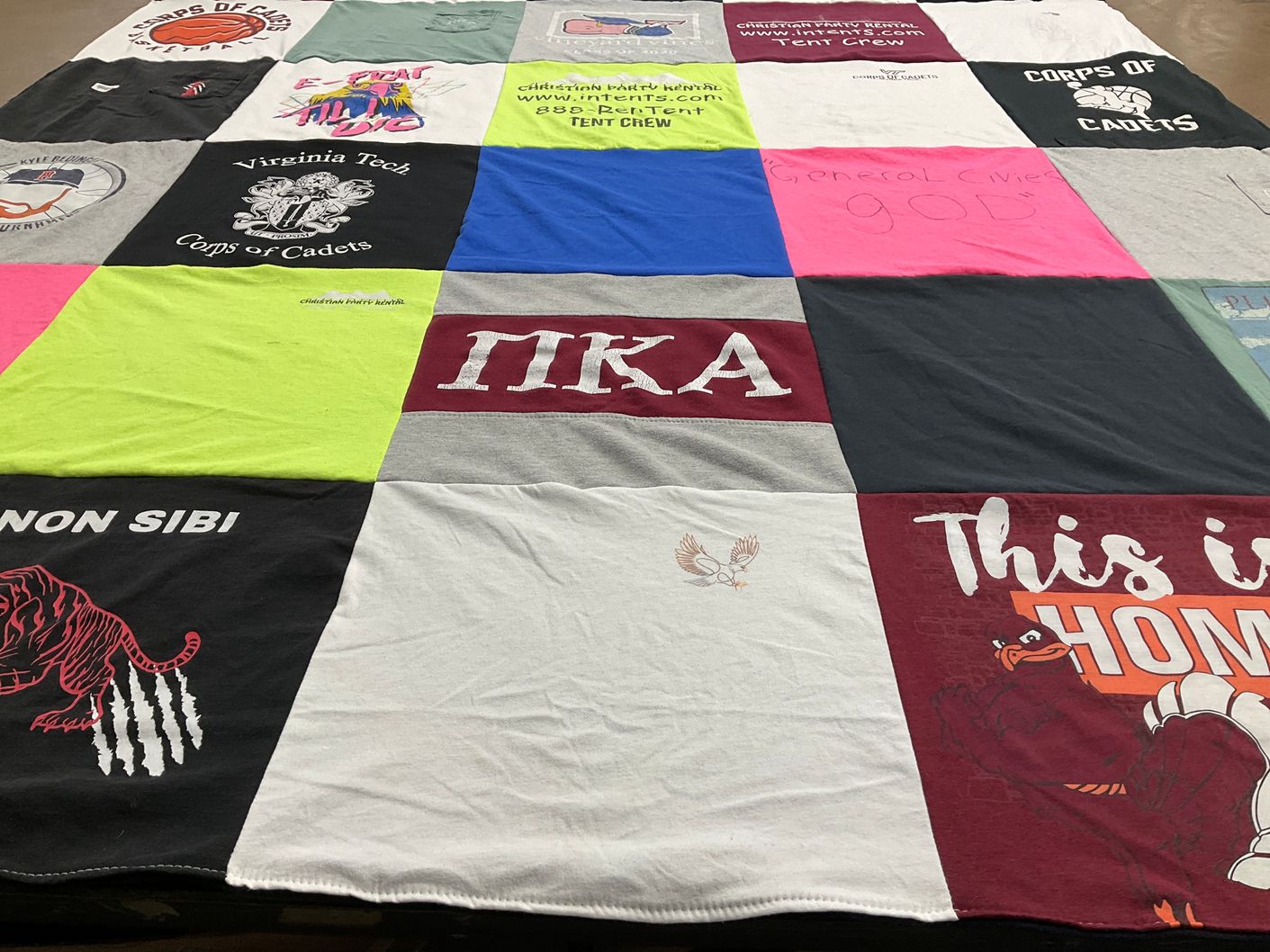 T-shirt quilt from virginia tech by Siobhan from NH