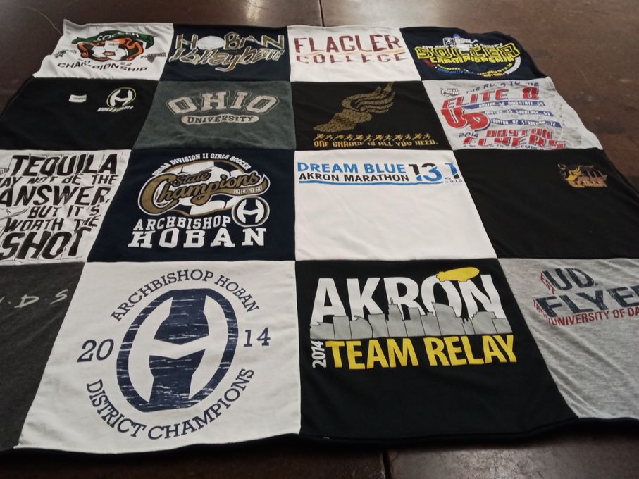 T-shirt quilt featuring akron team relay, archbishop hoban sports team by AnnMarie from OH