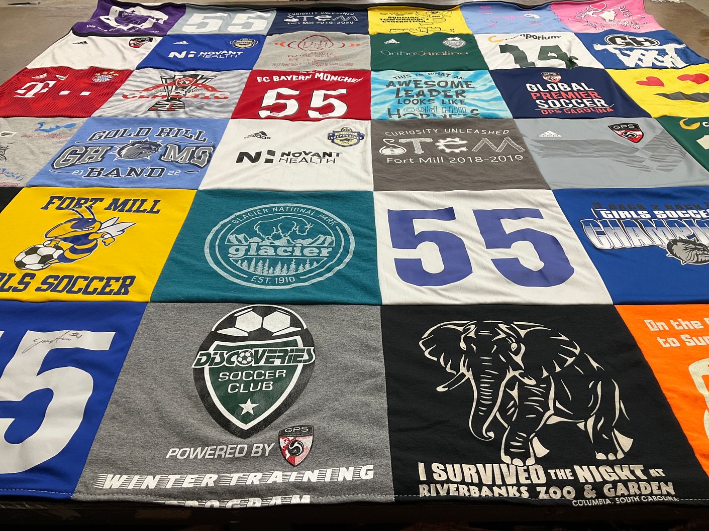 T-shirt quilt featuring fc bayern münchen, fort mill girls soccer by Lisa from SC