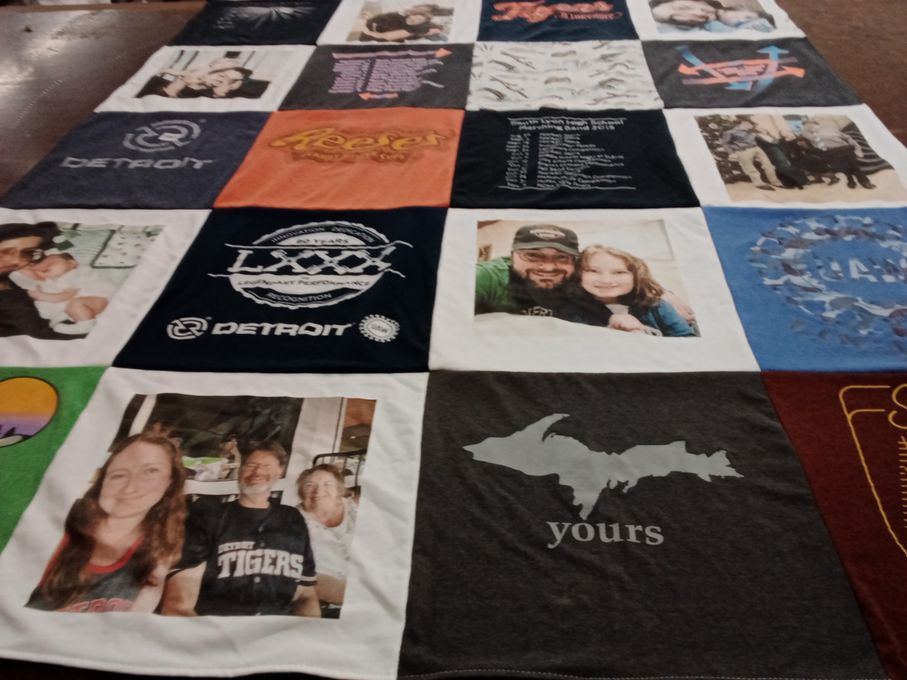 T-shirt quilt featuring detroit tigers by Tracy from MI