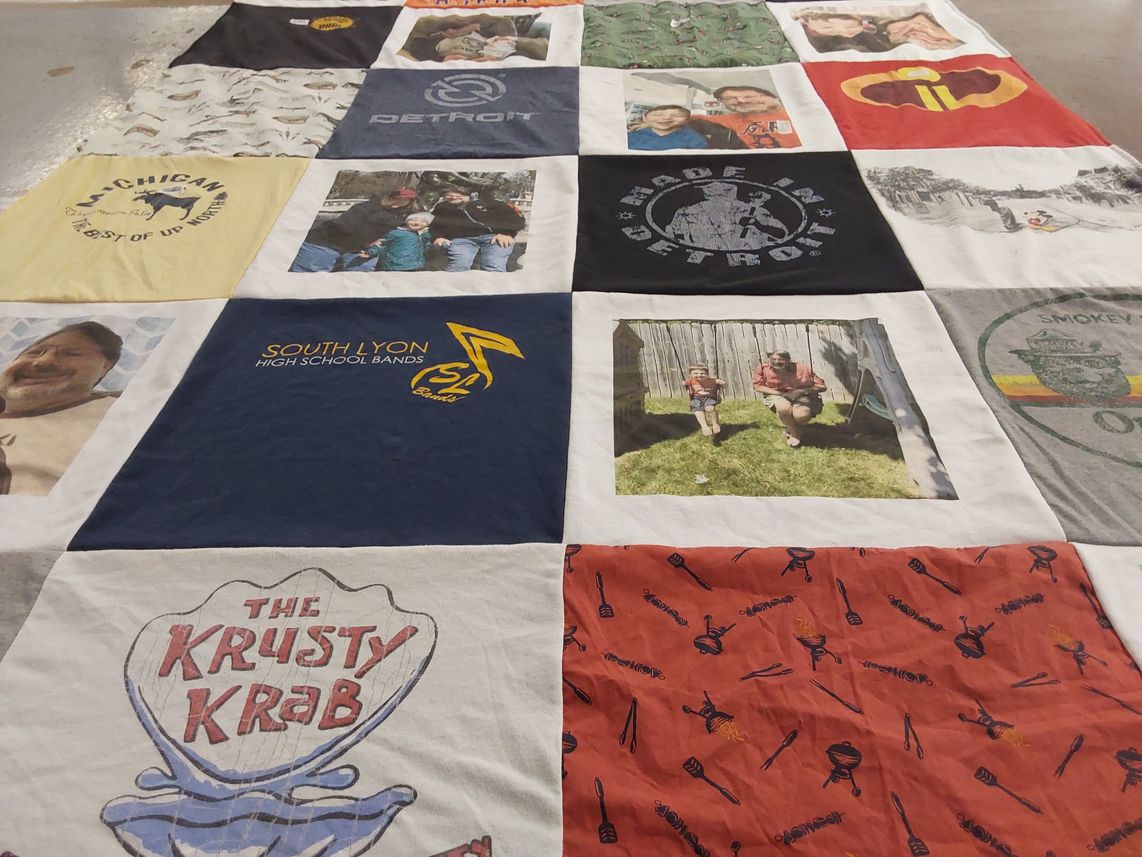 T-shirt quilt from south lyon high school by Tracy from MI