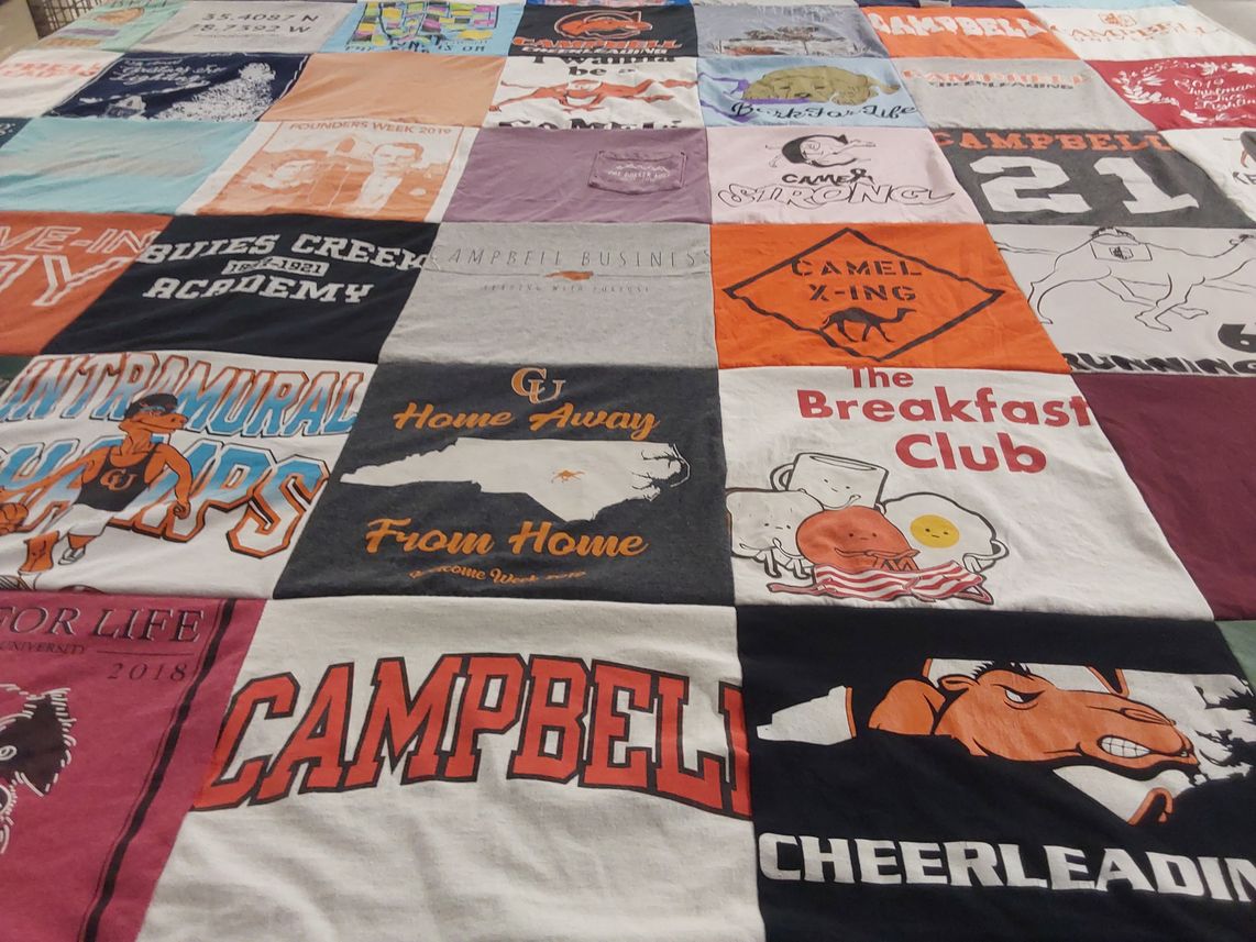 T-shirt quilt from campbell university by Josie from NC