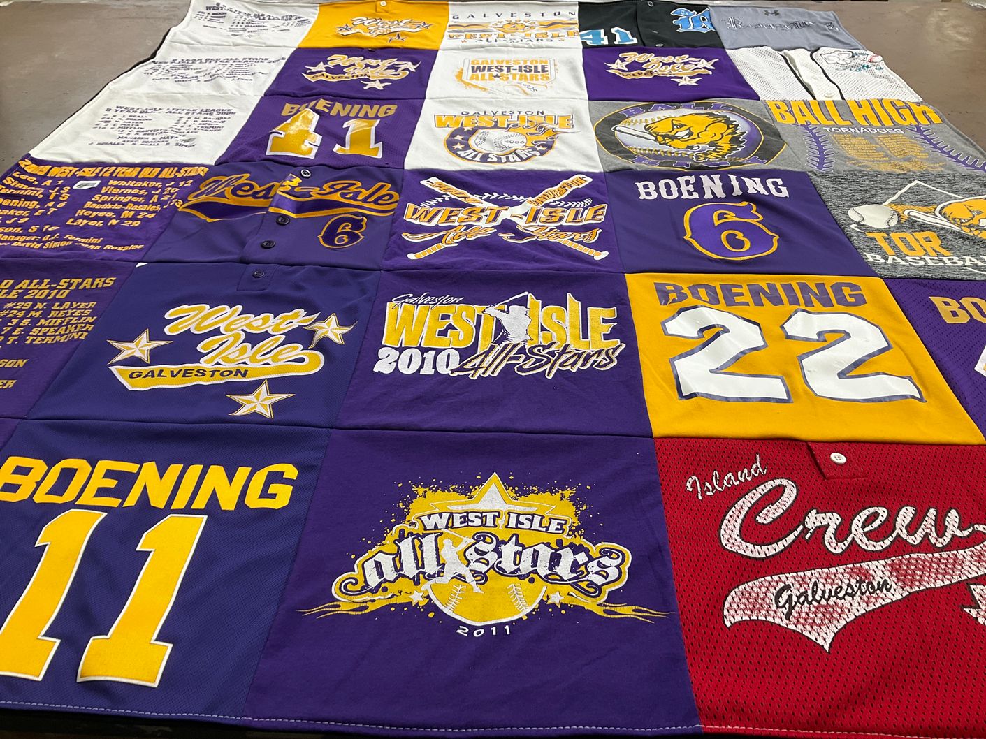 T-shirt quilt featuring west isle all stars by Sharon from TX