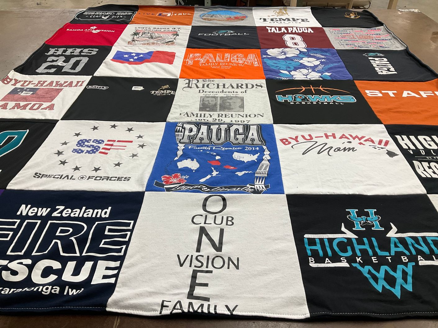 T-shirt quilt featuring highland basketball, hawks basketball by amber from AZ