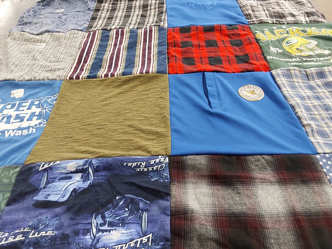 T-shirt quilt featuring green bay packers by Lauren from WI