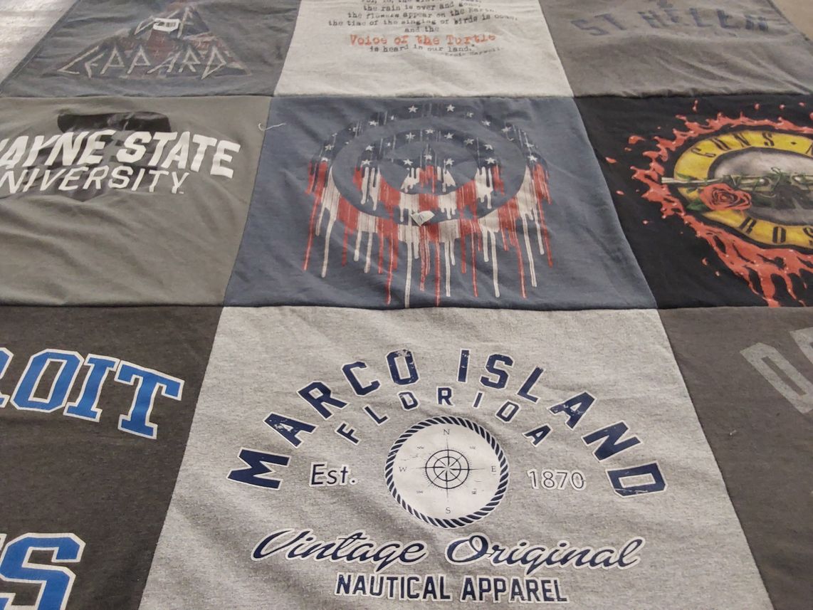 T-shirt quilt from wayne state university by Kimberly from MI