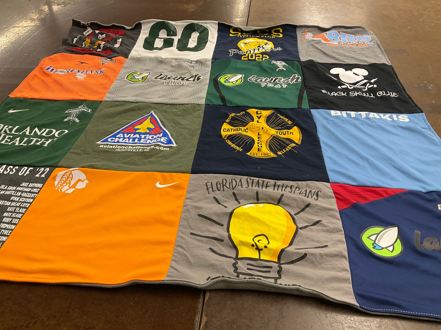 T-shirt quilt featuring no specific teams identified by Megan from FL