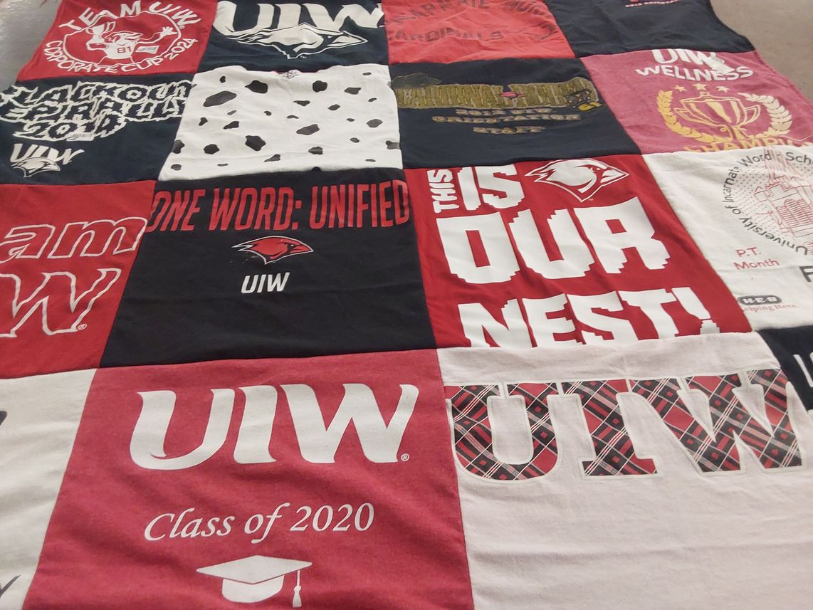 T-shirt quilt featuring cardinals by Terri from TX