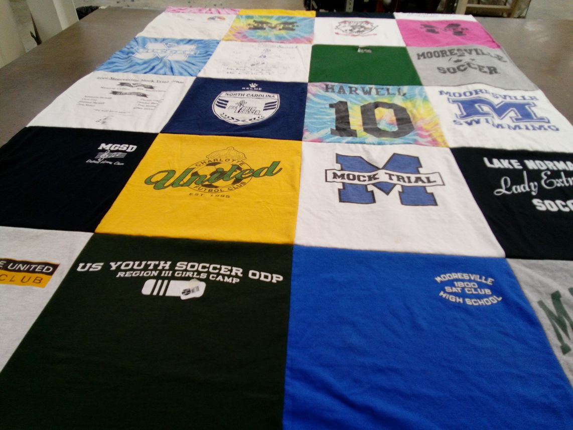 T-shirt quilt featuring charlotte united futbol club, mooresville soccer by Lisa from NC