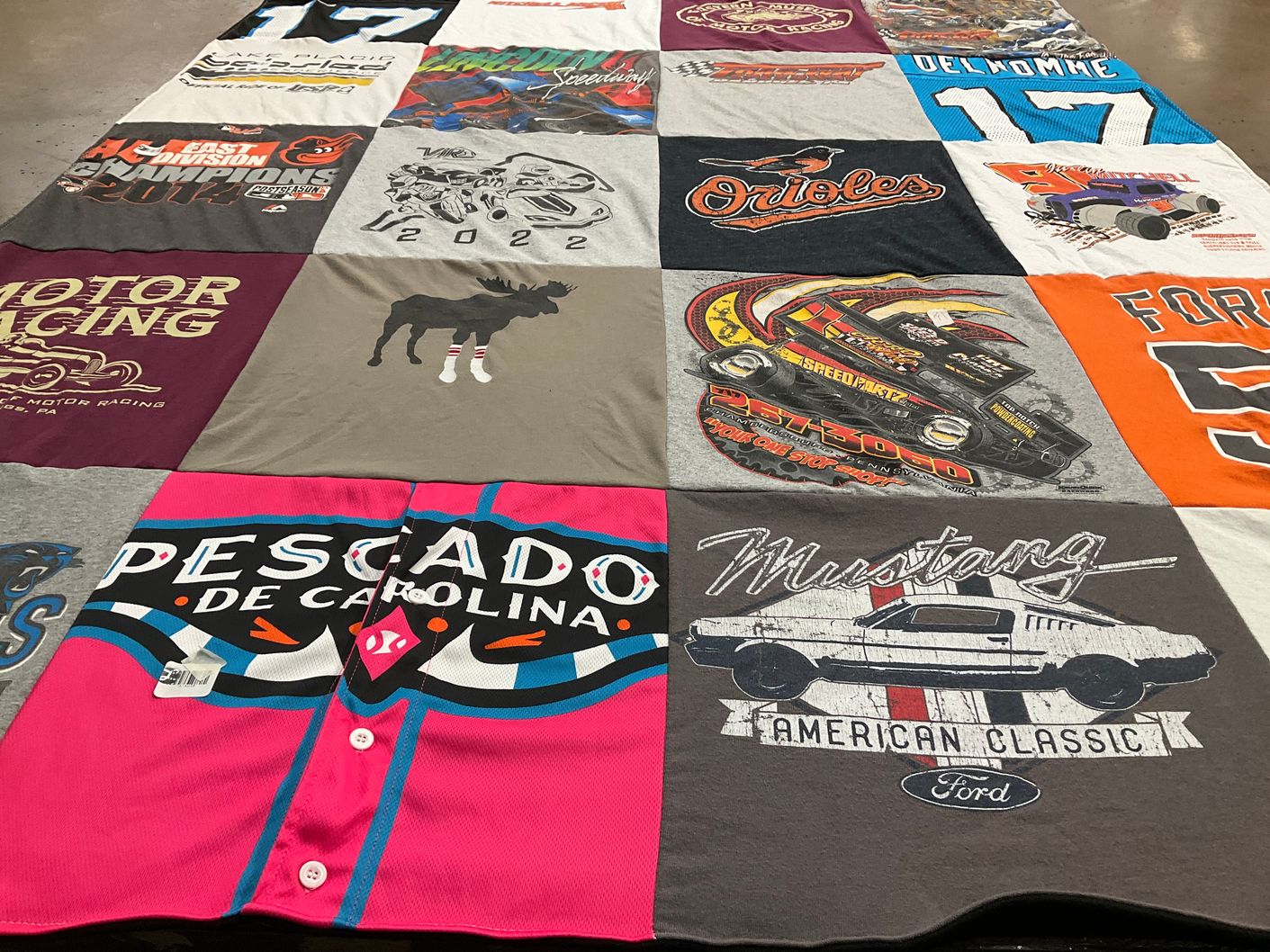 T-shirt quilt featuring carolina panthers by Justin from NC