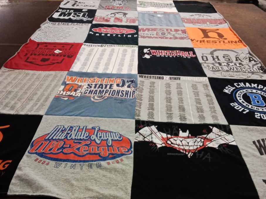 T-shirt quilt from whitehall high school by Jacob from OH