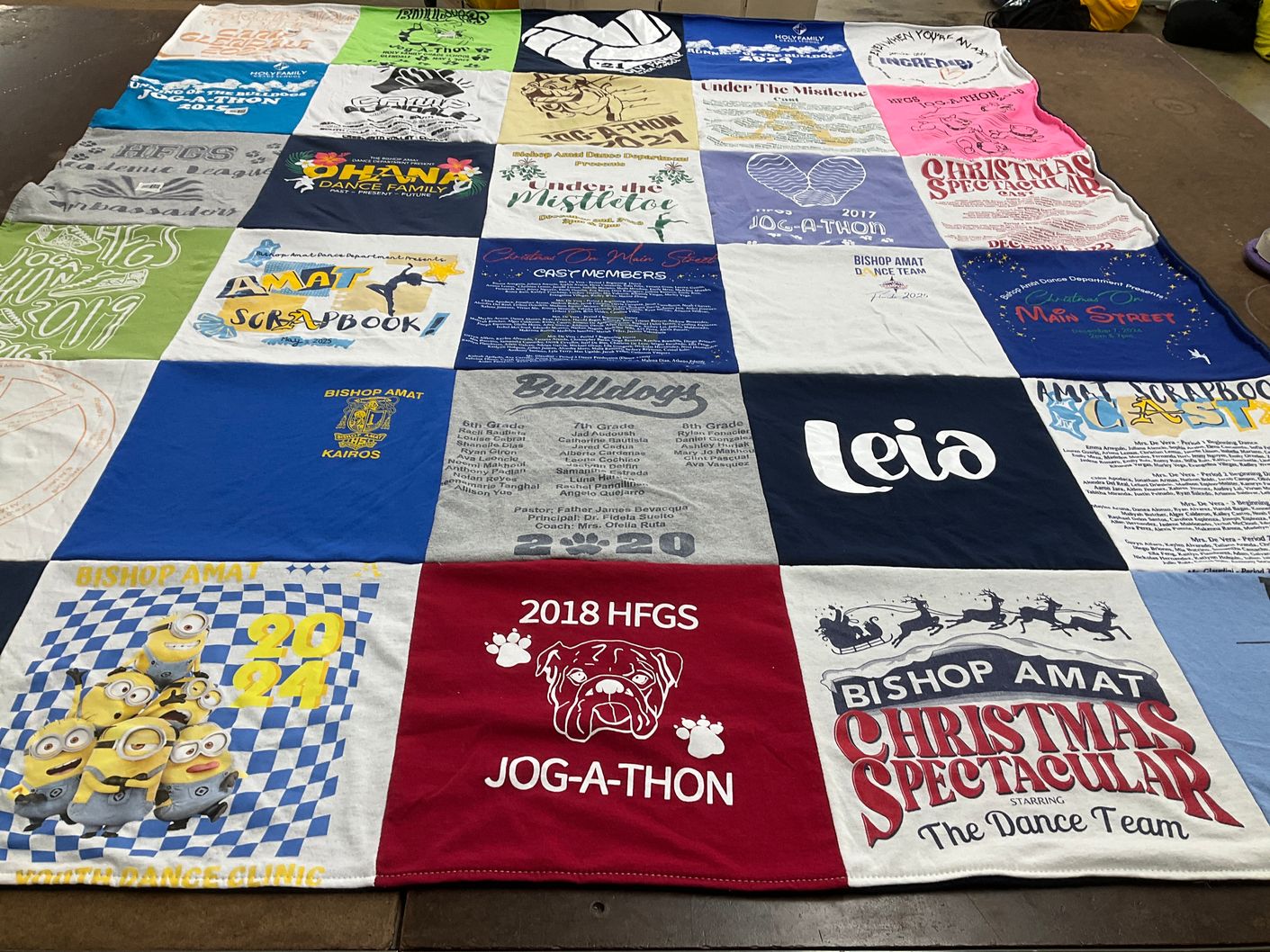 T-shirt quilt featuring bulldogs by Lenore from CA