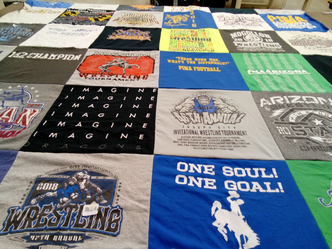 T-shirt quilt from joseph city high school by Rane from AZ