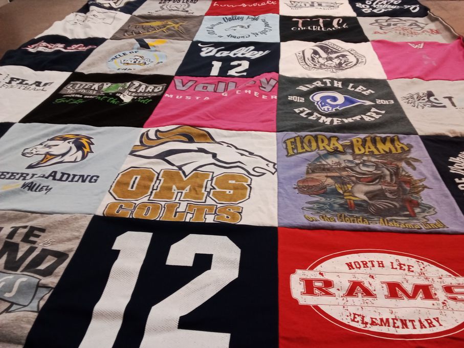 T-shirt quilt featuring oms colts by Elizabeth from TN