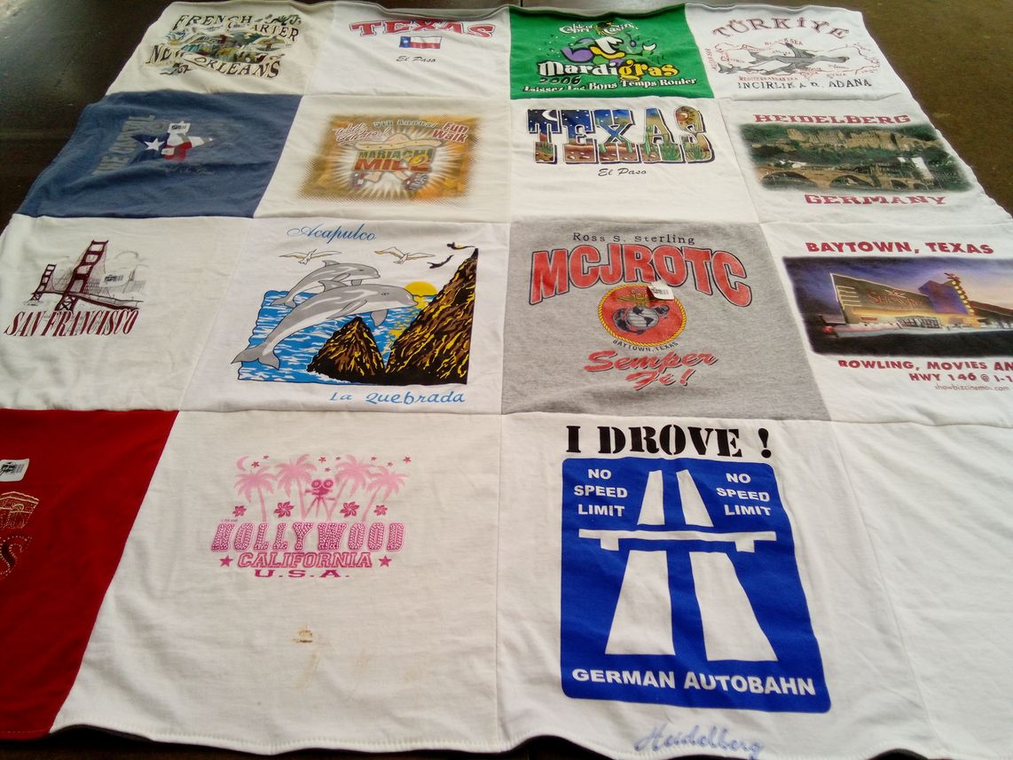 T-shirt quilt from ross s. sterling high school by Mary from TX