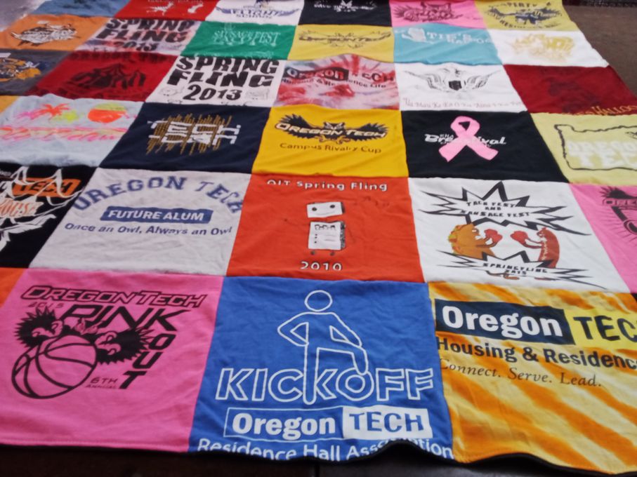 T-shirt quilt from oregon institute of technology by Kanissa from WA