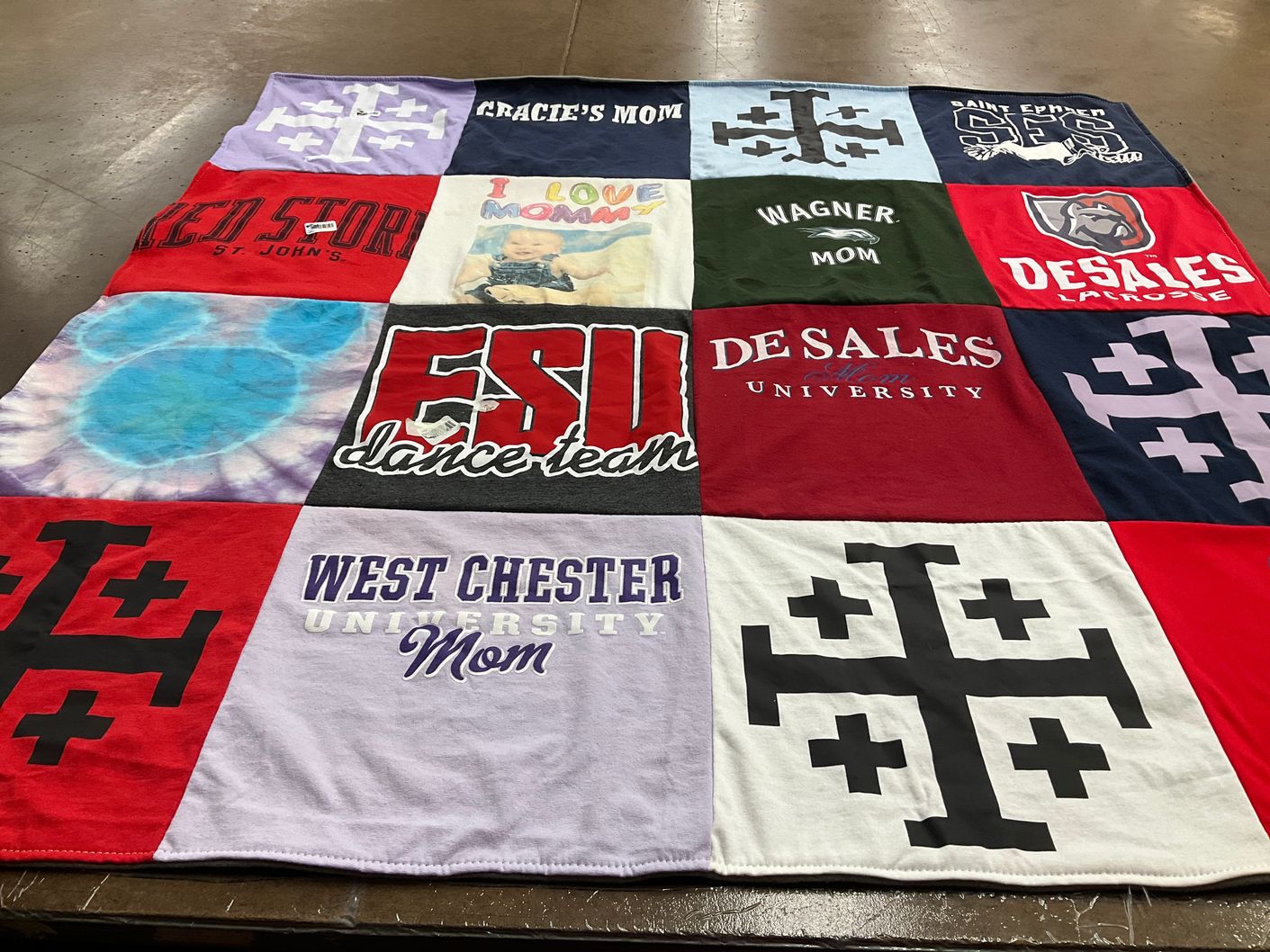 T-shirt quilt featuring esus dance team by Mary from NY