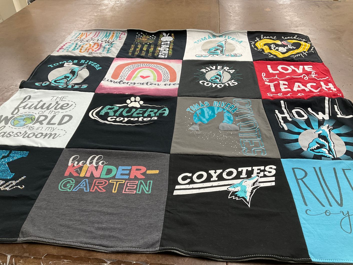 T-shirt quilt featuring coyotes by Melissa from CA