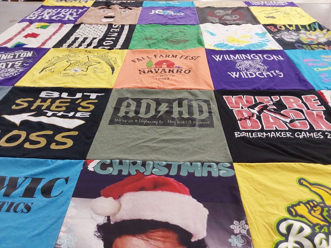 T-shirt quilt featuring boilermakers by BARBARA from IL