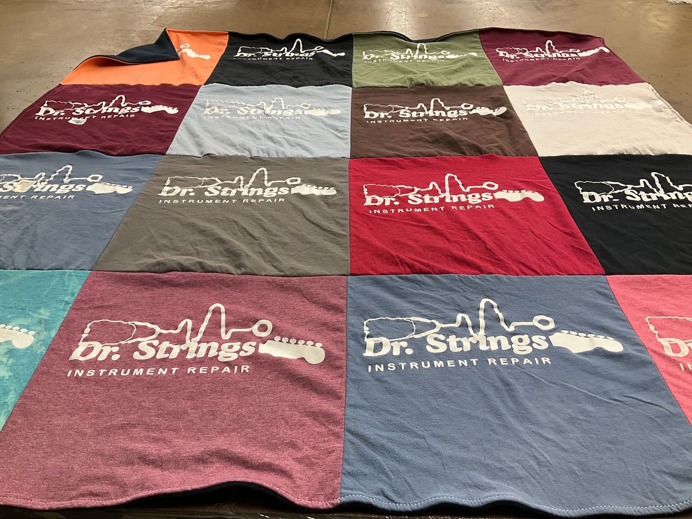 T-shirt quilt with music, instruments themes by Scott from GA