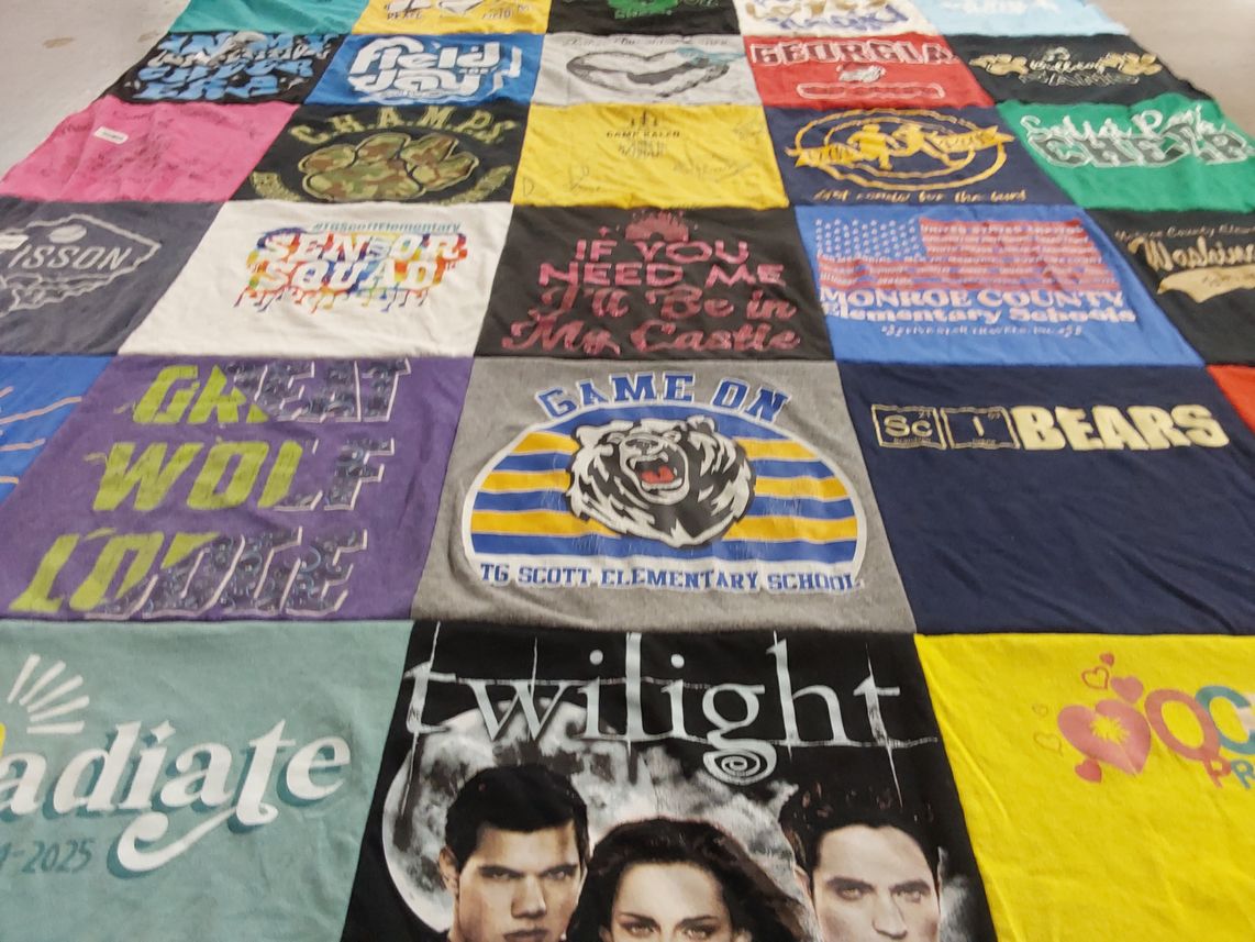 T-shirt quilt from tg scott elementary school, monroe county elementary school by Patricia from GA