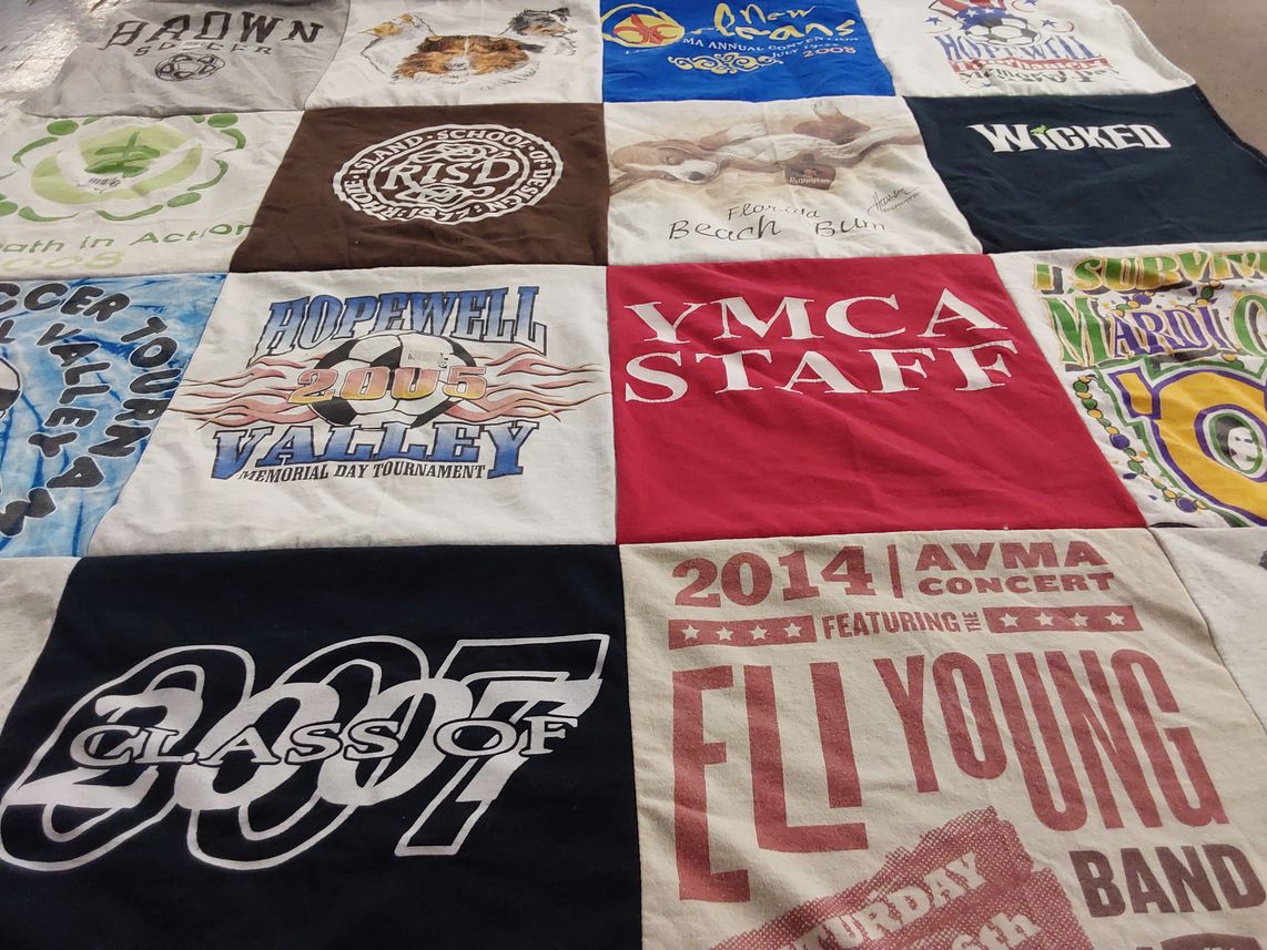 T-shirt quilt from hopewell valley high school, brown university by Cynthia from NJ