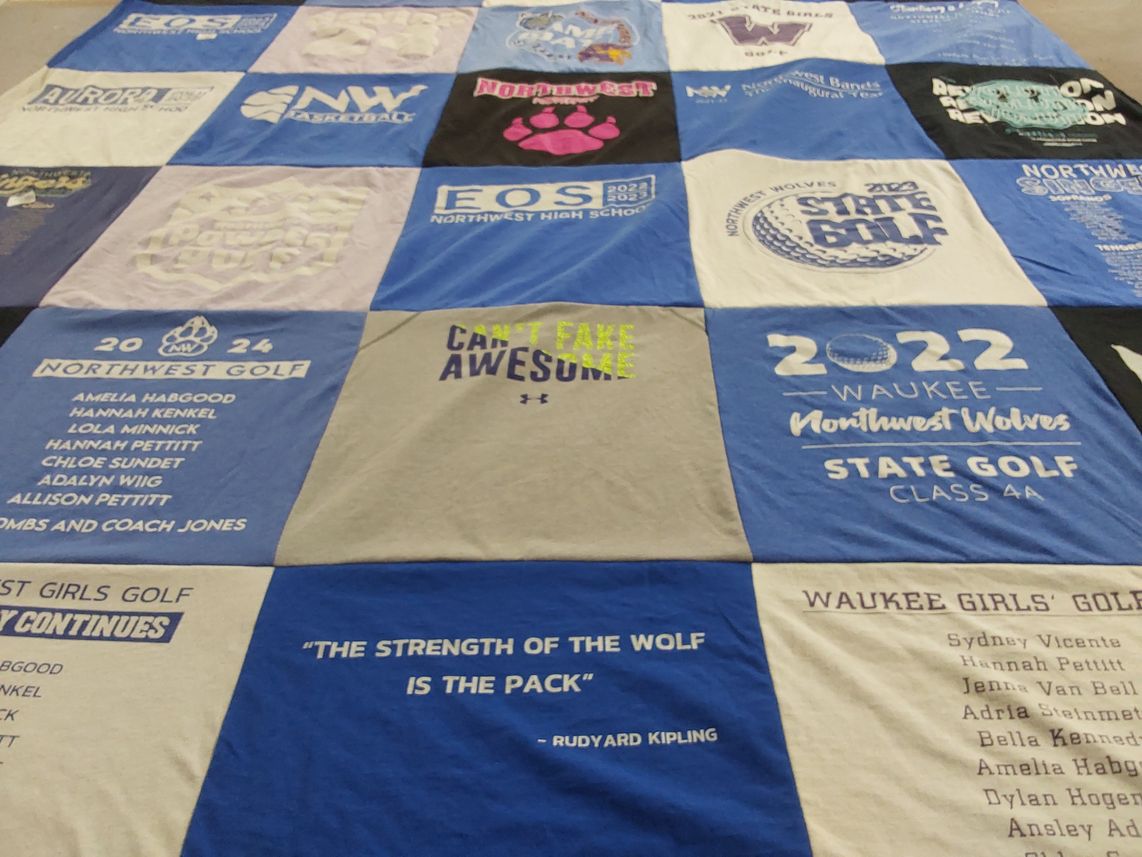 T-shirt quilt from waukee northwest high school by Sarah from IA