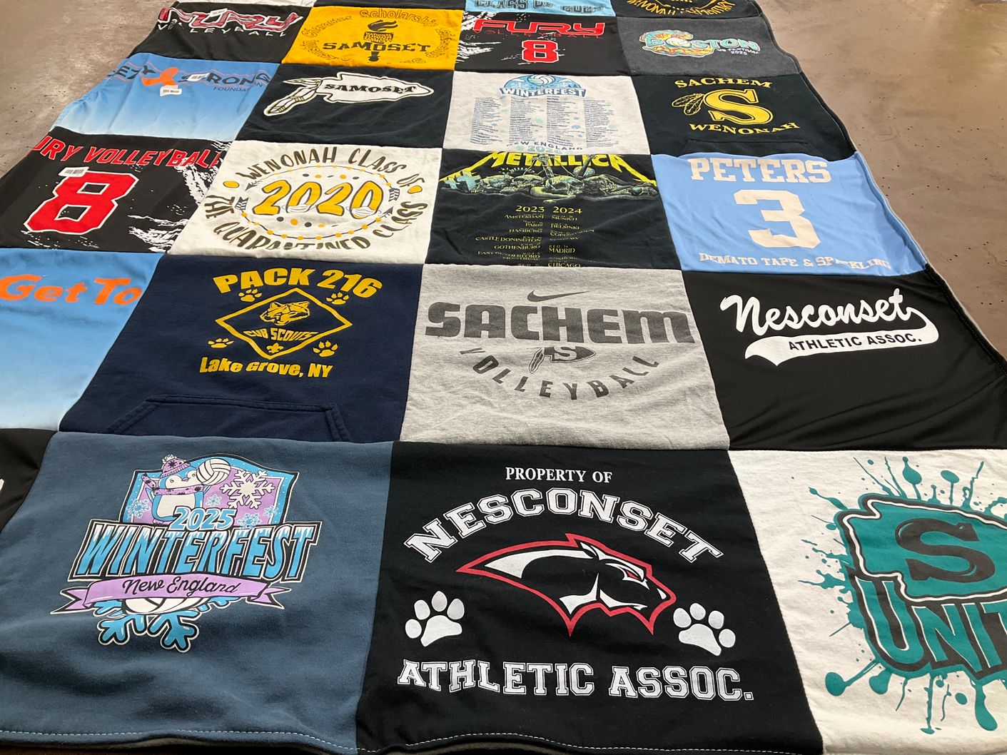T-shirt quilt featuring sachem volleyball team by Michelle from NY