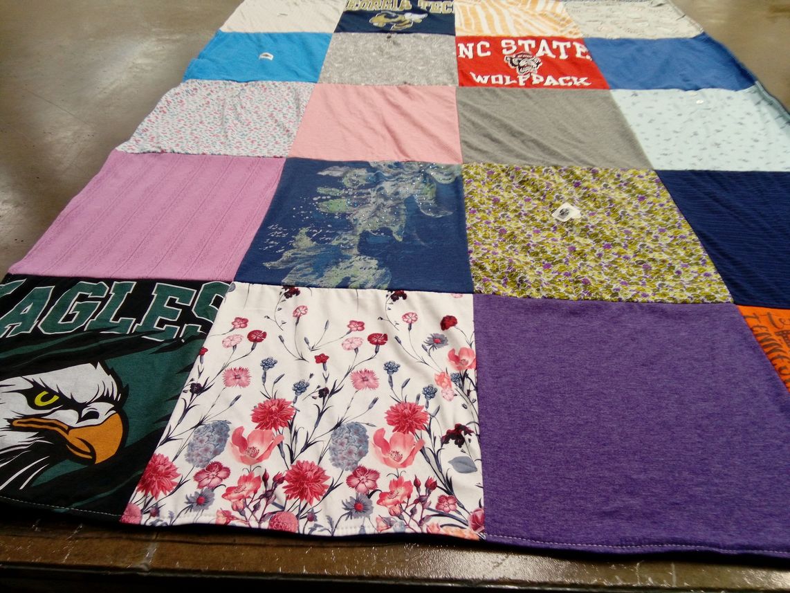 T-shirt quilt from north carolina state university by Cecilia from NC