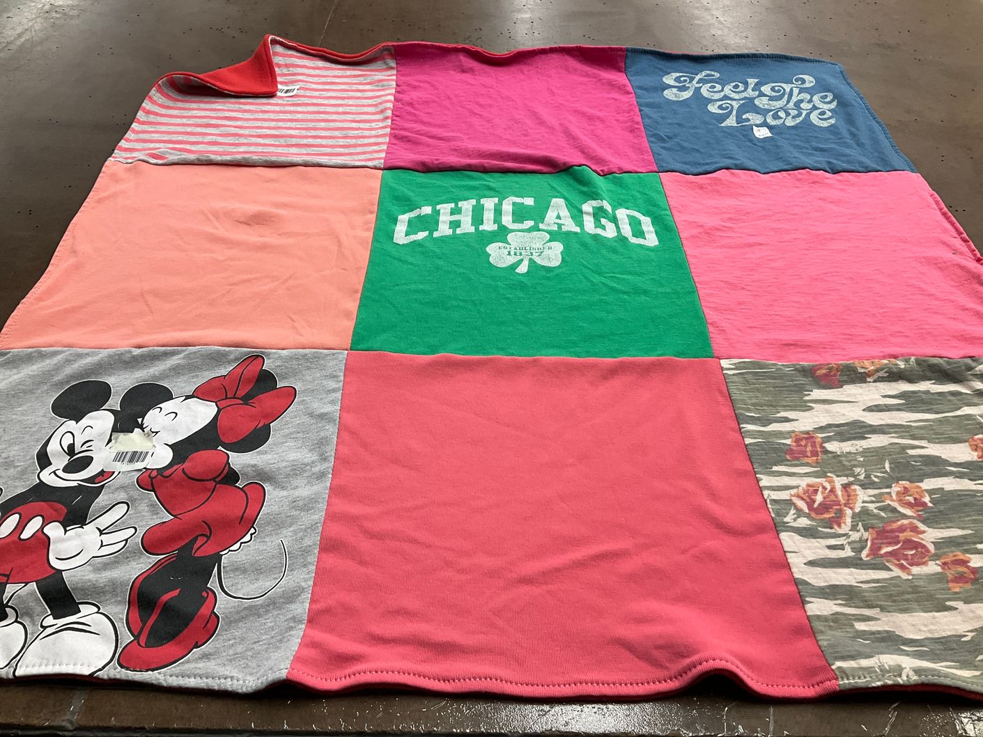 T-shirt quilt with disney, travel themes by Diana from VA